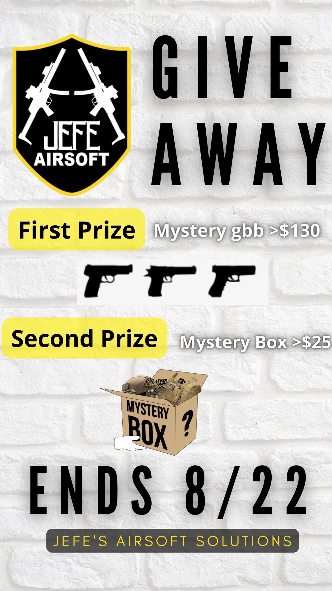 Giveaway Rules and FAQ's - Jefe's Airsoft Solutions